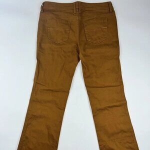 Forever 21 Pants Womens 29 Skinny High Rise Waist Gold Brown Casual Flat Front